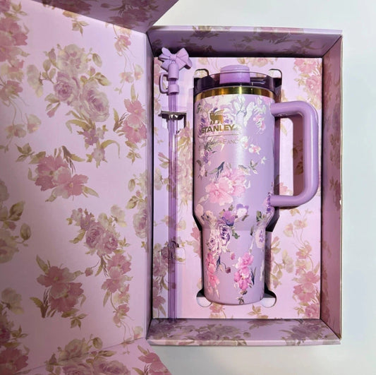 Stanley Love Shack Fancy Quencher - Happy Thoughts Rosa Beaux Purple 40oz