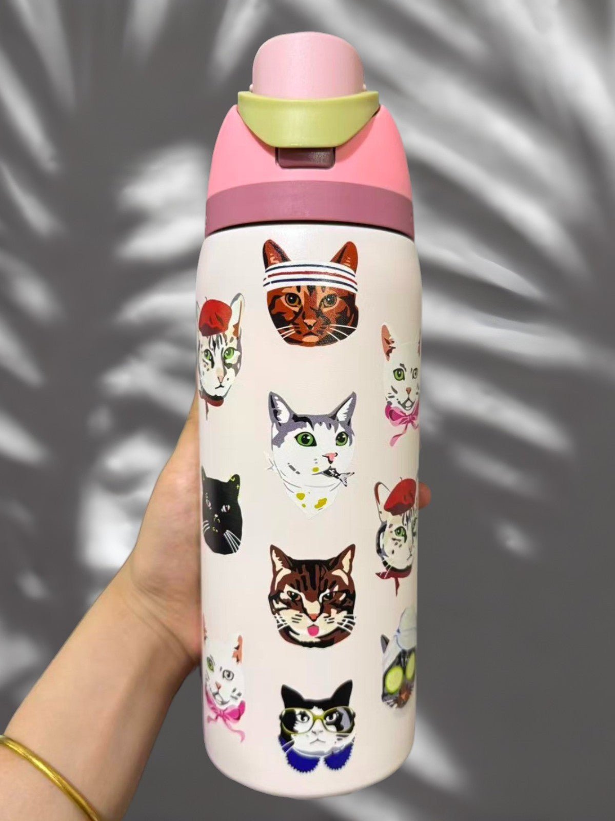 Limited Edition Owala 32oz FreeSip Cat Collage Blush Pink Catwala Bottle Exclusive New - Hydrate Hub