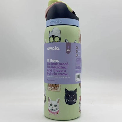Limited Edition New Owala 32oz FreeSip Cat Collage Catwala Bottle