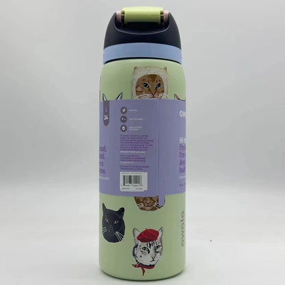 Limited Edition New Owala 32oz FreeSip Cat Collage Catwala Bottle