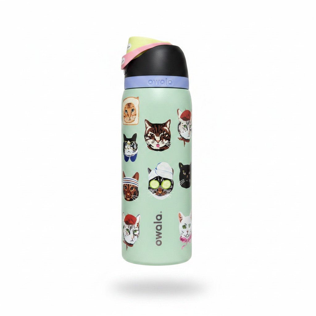 Limited Edition New Owala 32oz FreeSip Cat Collage Catwala Bottle