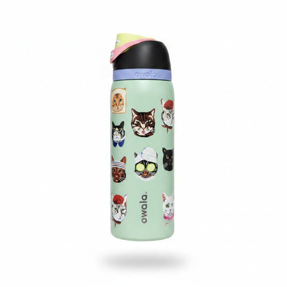 Limited Edition New Owala 32oz FreeSip Cat Collage Catwala Bottle