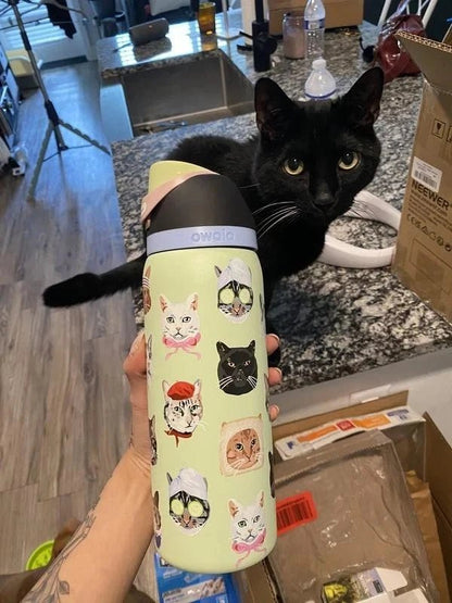Limited Edition New Owala 32oz FreeSip Cat Collage Catwala Bottle