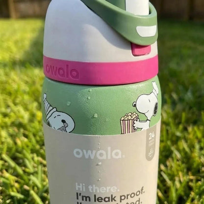 New Green Snoopy Water Bottle Owala 32oz Stainless Steel Exclusive Edition - Hydrate Hub
