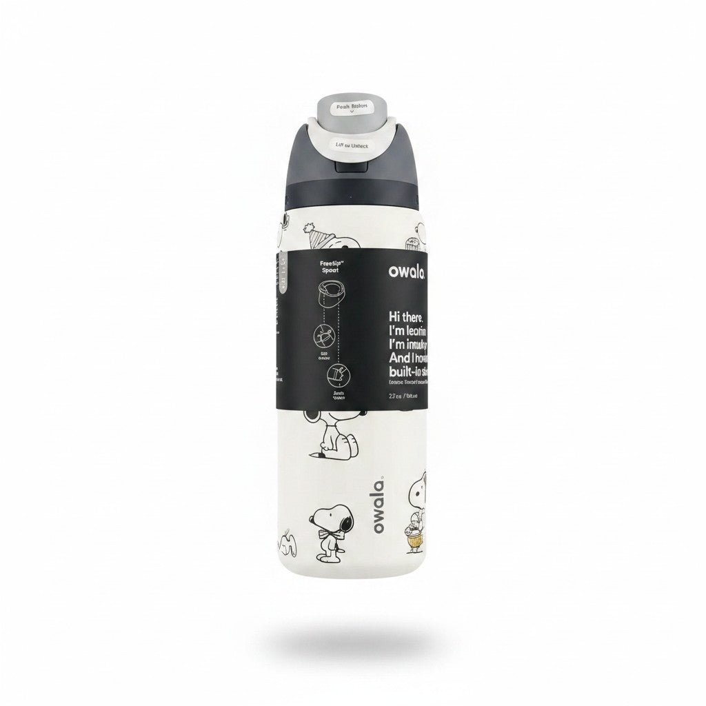 New Snoopy Owala 32oz White Water Bottle Stainless Steel Exclusive Edition - Hydrate Hub