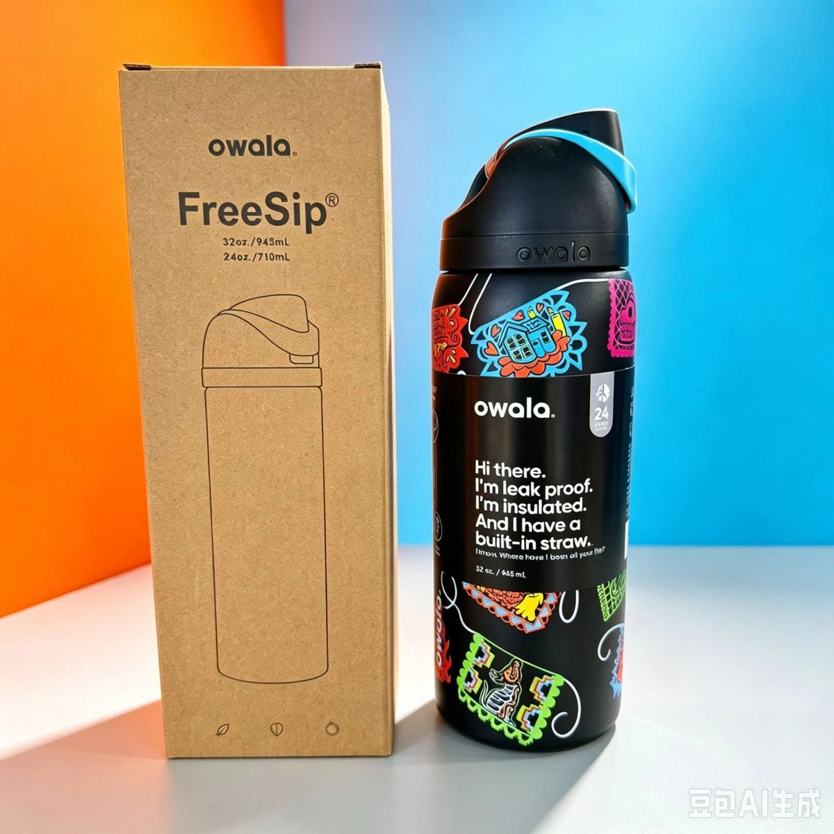 Owala 32oz Color Drop FreeSip Amor Y Vida Exclusive New Water Bottle - Hydrate Hub