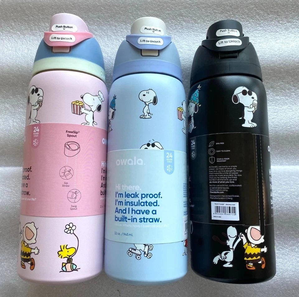 Owala Snoopy Stainless Steel Insulated Water Bottle 32oz Collection - Hydrate Hub