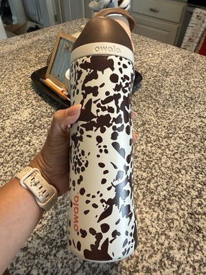 Owala Special Edition Cowgirl Core 24oz FreeSip Animal Print Cow Brown - Hydrate Hub