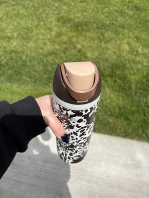 Owala Special Edition Cowgirl Core 24oz FreeSip Animal Print Cow Brown - Hydrate Hub