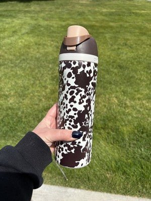 Owala Special Edition Cowgirl Core 24oz FreeSip Animal Print Cow Brown - Hydrate Hub