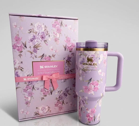 Stanley Love Shack Fancy Quencher - Happy Thoughts Rosa Beaux Purple 40oz