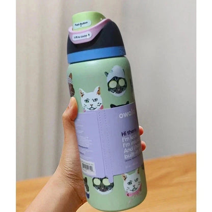 Limited Edition New Owala 32oz FreeSip Cat Collage Catwala Bottle